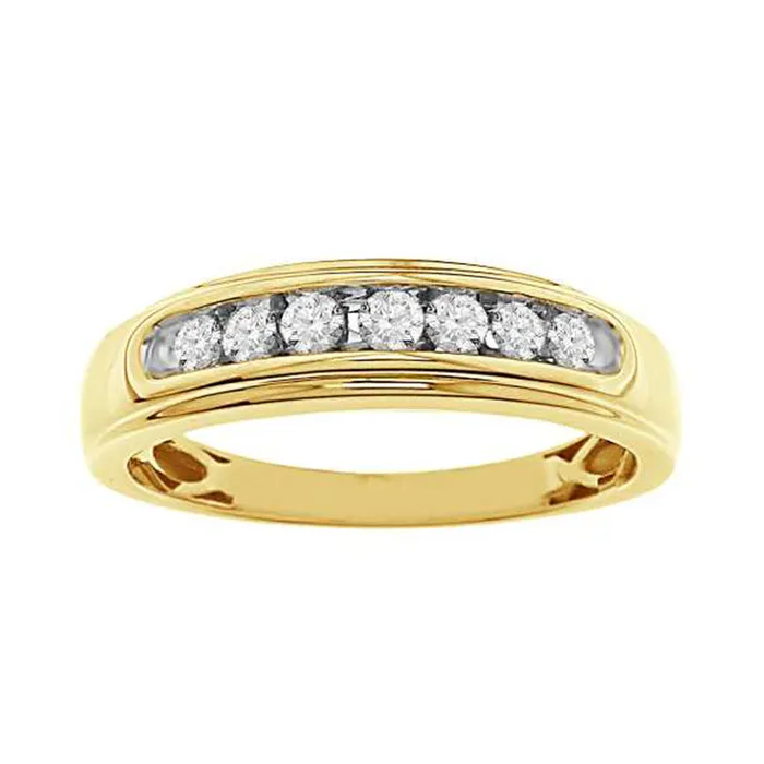 Rings AV MENS BAND 033CT ROUND DIAMOND 14K WHITE GOLD SI QUALITY