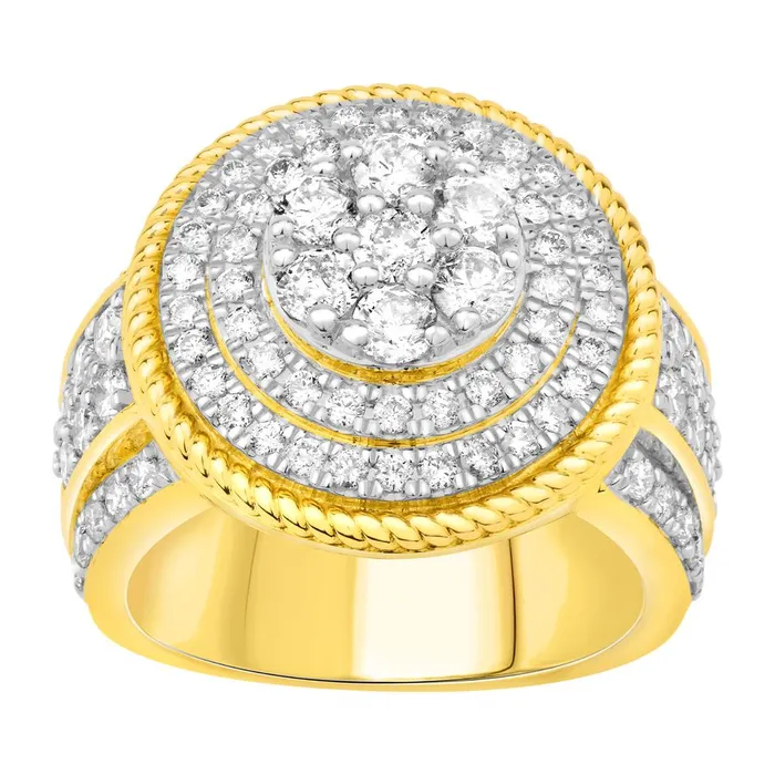 Rings AV MENS RING 300CT ROUND DIAMOND 10K YELLOW GOLD
