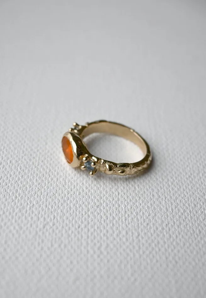 Rings Ciara Bowles Orange and Blue Carved Ring