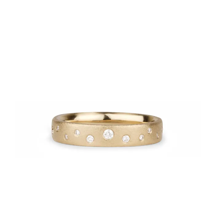 Rings Corey Egan Tioga Gold and Scattered Diamond Band