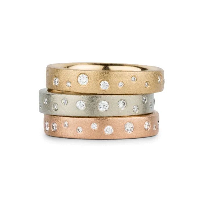 Rings Corey Egan Tioga Gold and Scattered Diamond Band