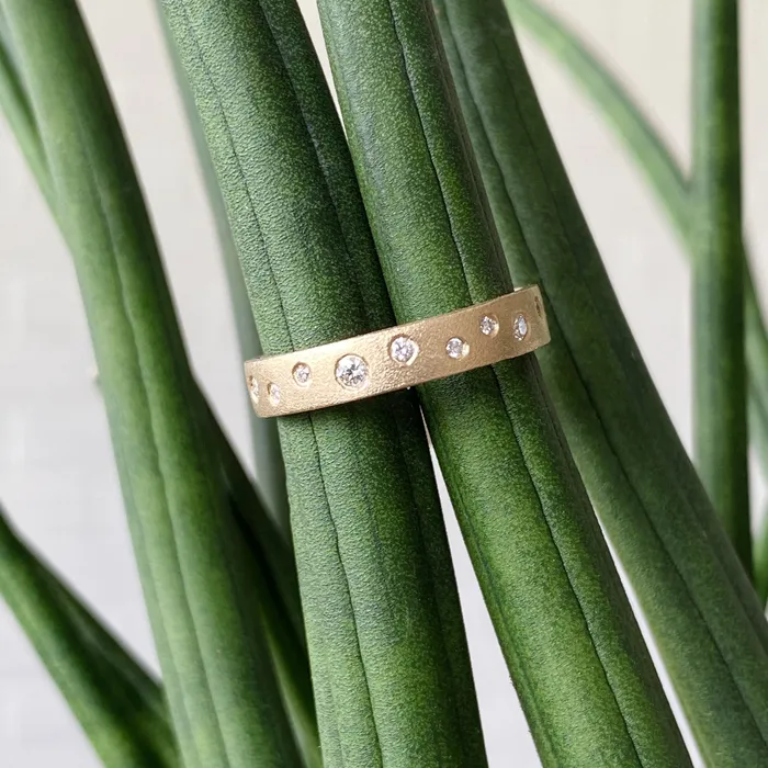 Rings Corey Egan Tioga Gold and Scattered Diamond Band