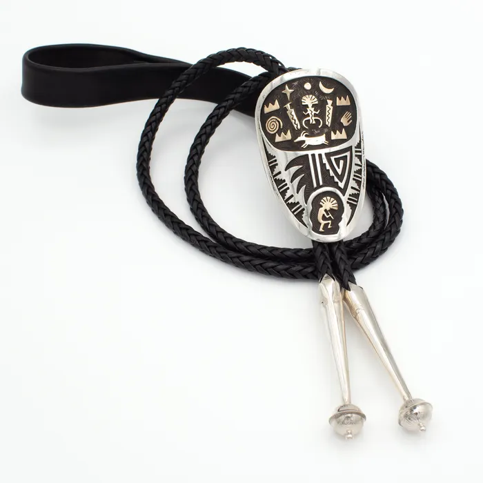 Rings Crown Jewels Coin Arland Ben Navajo Handmade Sterling Silver 14KT Gold Bolo Tie