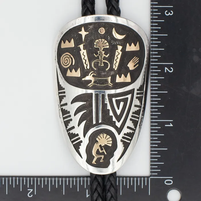 Rings Crown Jewels Coin Arland Ben Navajo Handmade Sterling Silver 14KT Gold Bolo Tie