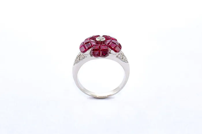 Rings Crown Jewels Coin Vintage Estate Ruby and Diamond Ring