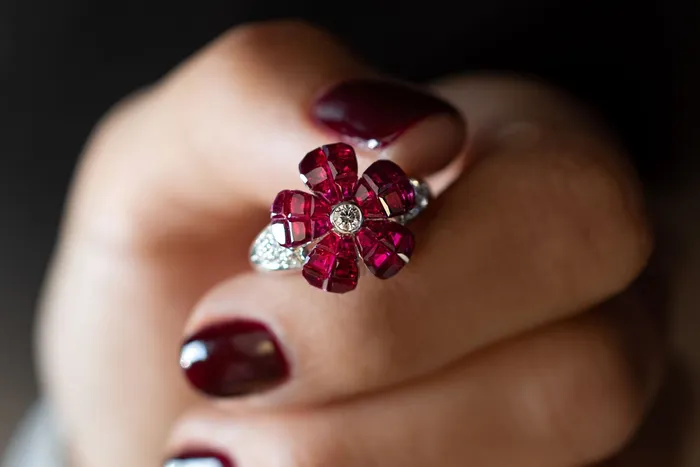 Rings Crown Jewels Coin Vintage Estate Ruby and Diamond Ring