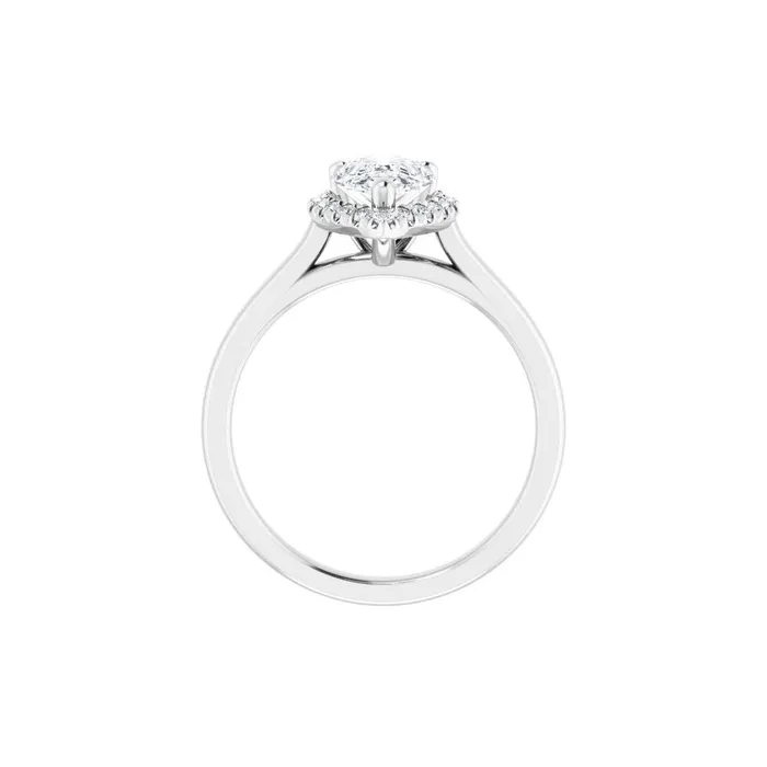 Rings Ever Ever 14K White Gold 17ctw Pear Halo Style Diamond SemiMount Engagement Ring STULLER