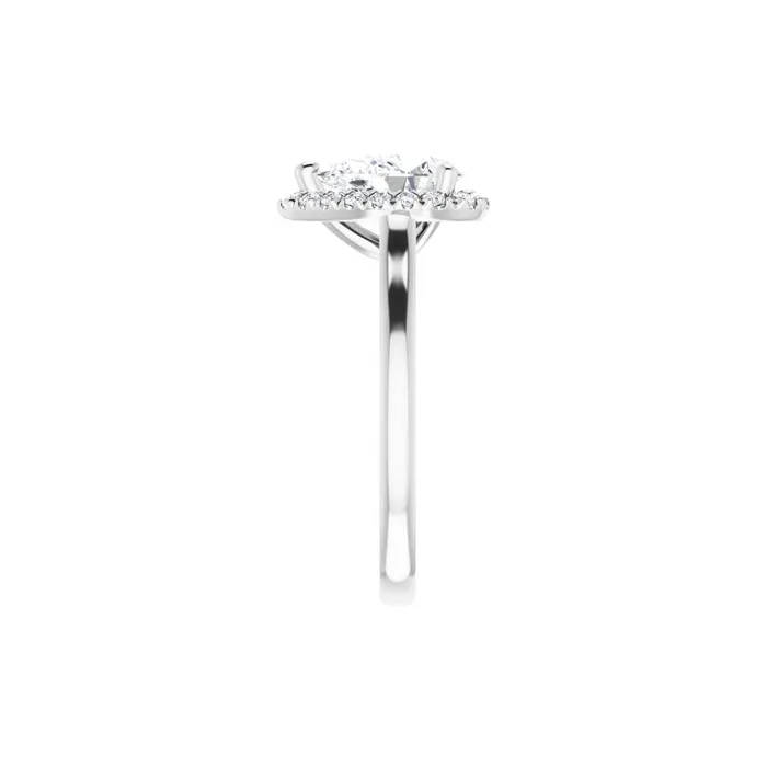 Rings Ever Ever 14K White Gold 17ctw Pear Halo Style Diamond SemiMount Engagement Ring STULLER
