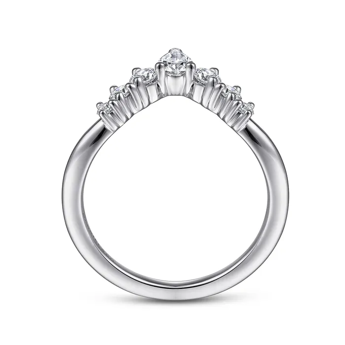 Rings GABRIEL CO Gabriel 14K White Gold 0477ctw Chevron Diamond Band Rings GABRIEL CO Gabriel 14K White Gold 0477ctw Chevron Diamond Band