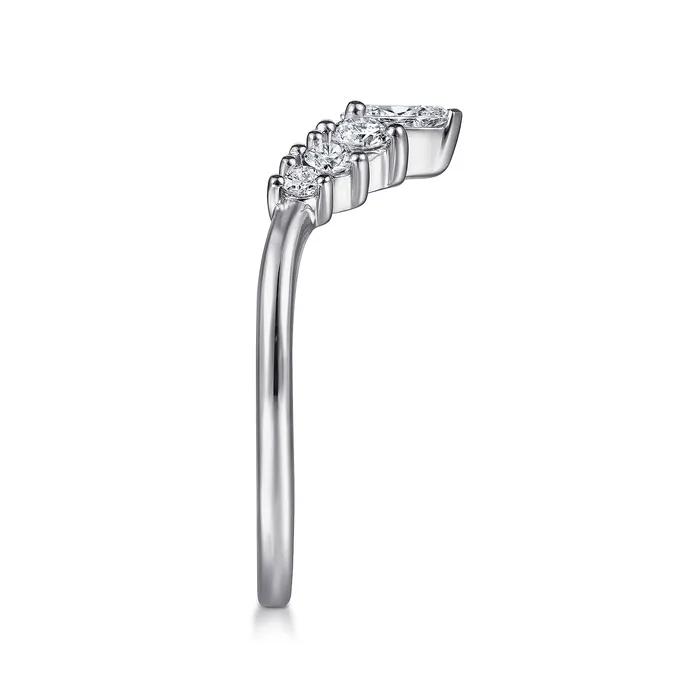 Rings GABRIEL CO Gabriel 14K White Gold 0477ctw Chevron Diamond Band Rings GABRIEL CO Gabriel 14K White Gold 0477ctw Chevron Diamond Band
