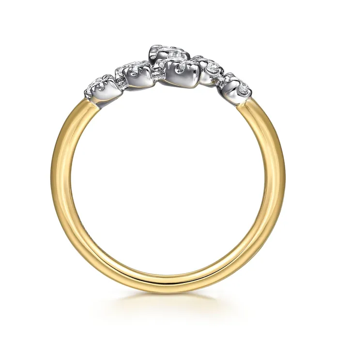 Rings GABRIEL CO Gabriel 14K White Yellow Gold 041ctw Bypass Diamond Fashion Ring Rings GABRIEL CO Gabriel 14K White Yellow Gold 041ctw Bypass Diamond Fashion Ring