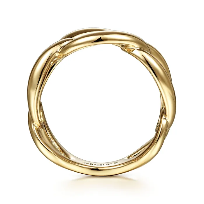 Rings GABRIEL CO Gabriel 14K Yellow Gold Link Chain Contemporary Style Ring Rings GABRIEL CO Gabriel 14K Yellow Gold Link Chain Contemporary Style Ring