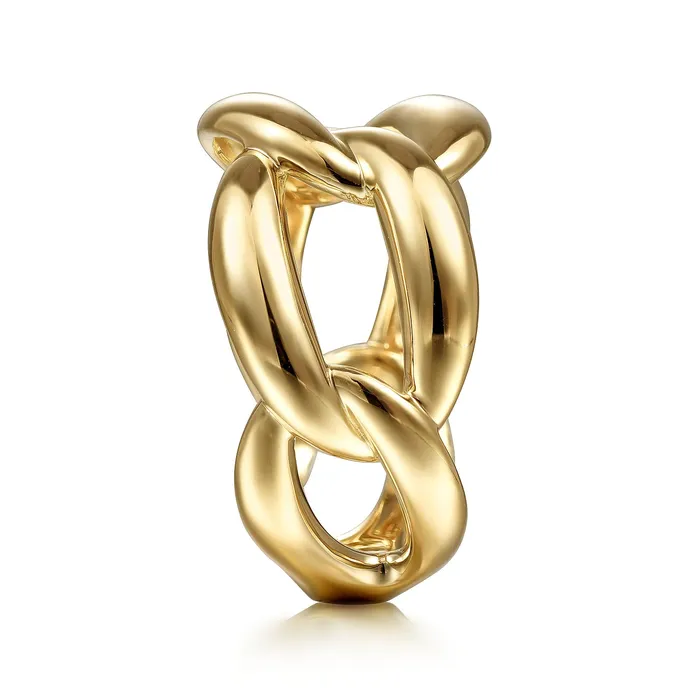 Rings GABRIEL CO Gabriel 14K Yellow Gold Link Chain Contemporary Style Ring Rings GABRIEL CO Gabriel 14K Yellow Gold Link Chain Contemporary Style Ring