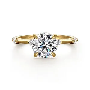 Rings GABRIEL CO Gabriel Starlight Collection 14K Yellow Gold 011ctw 4 Prong Style Diamond SemiMount Engagement Ring Rings GABRIEL CO Gabriel Starlight Collection 14K Yellow Gold 011ctw 4 Prong Style Diamond SemiMount Engagement Ring