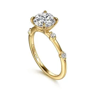 Rings GABRIEL CO Gabriel Starlight Collection 14K Yellow Gold 011ctw 4 Prong Style Diamond SemiMount Engagement Ring Rings GABRIEL CO Gabriel Starlight Collection 14K Yellow Gold 011ctw 4 Prong Style Diamond SemiMount Engagement Ring