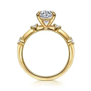 Rings GABRIEL CO Gabriel Starlight Collection 14K Yellow Gold 011ctw 4 Prong Style Diamond SemiMount Engagement Ring Rings GABRIEL CO Gabriel Starlight Collection 14K Yellow Gold 011ctw 4 Prong Style Diamond SemiMount Engagement Ring