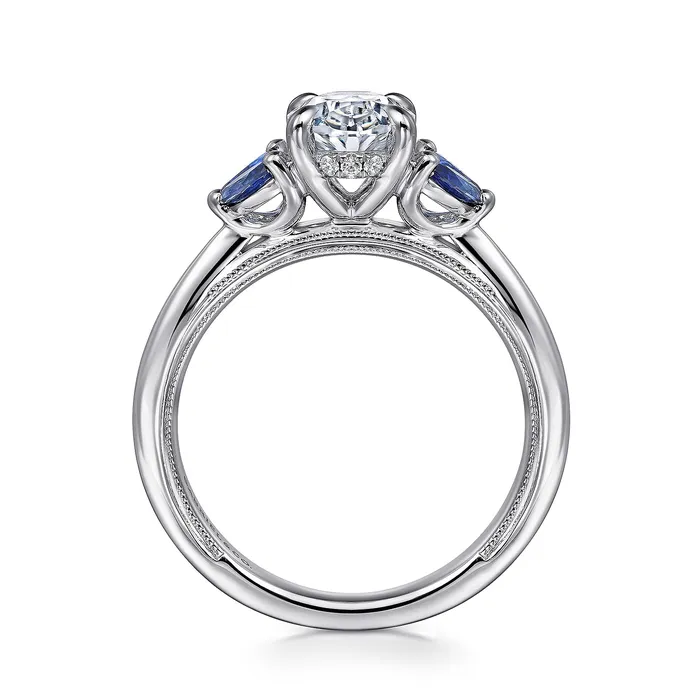 Rings Gabriel Contemporary Collection 14K White Gold 038ctw 4 Prong Style Diamond SemiMount Engagement Ring GABRIEL CO
