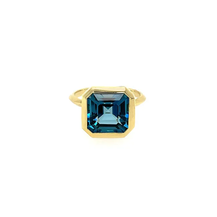 Rings GEMMA COUTURE Bliss Asscher Cut Blue Topaz Ring