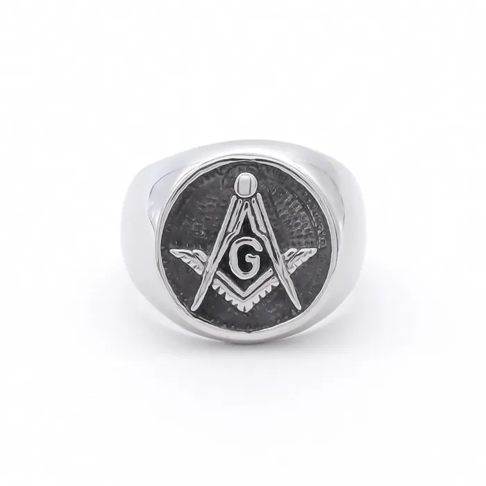 Rings Glitters Stainless Steel Masonic Ring