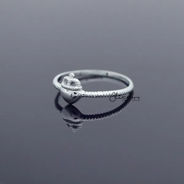 Rings Glitters Sterling Silver Heart and Crown Womens Rings