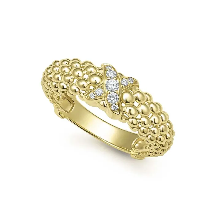 Rings LAGOS Embrace 18K Gold X Caviar Diamond Ring