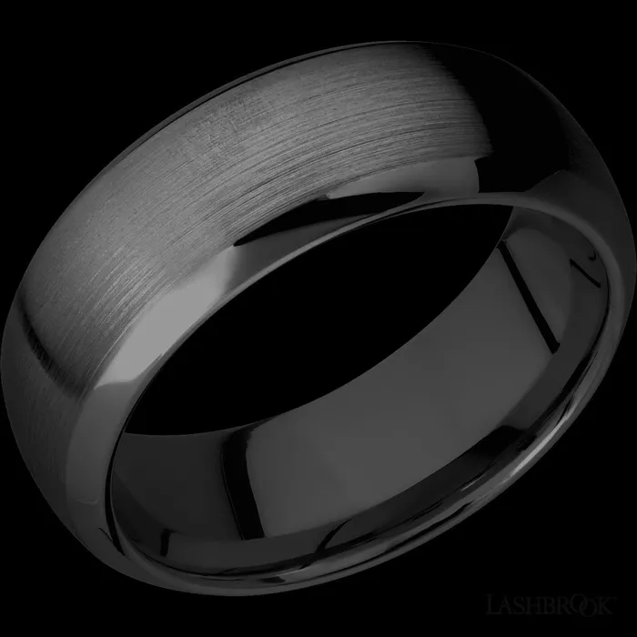 Rings Lashbrook 8mm Black Zirconium Wedding Band LASHBROOK
