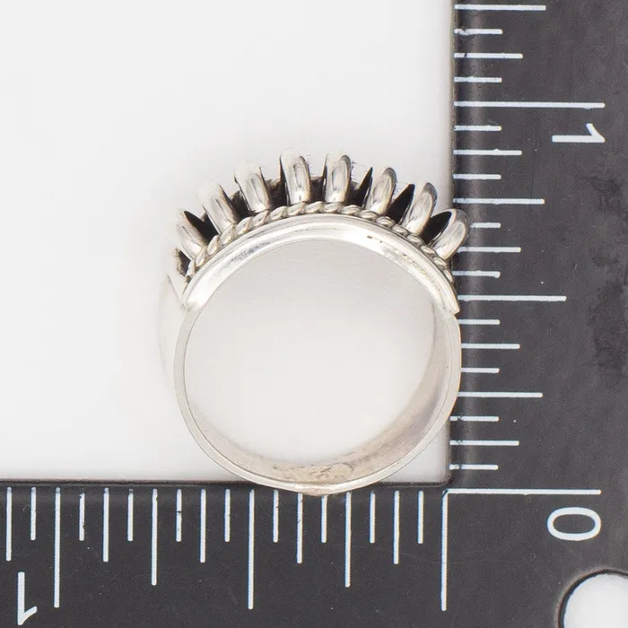 Rings Pricilla Apache Navajo Handmade Sterling Silver Ring Size 625 Crown Jewels Coin