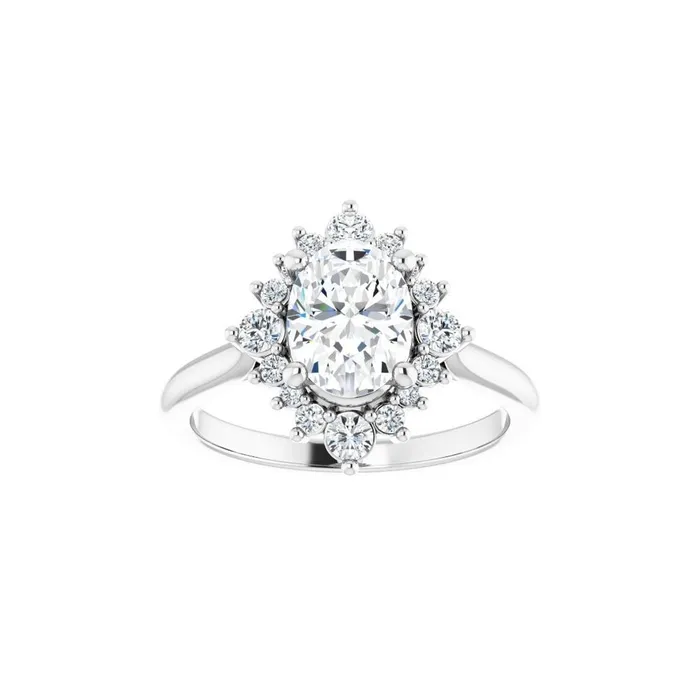 Rings STULLER Ever Ever 14K White Gold 33ctw Oval Tiara Halo Style Diamond SemiMount Engagement Ring
