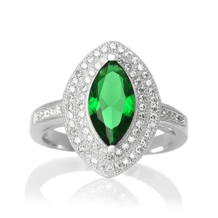 Rings Teeda RZ1644 Marquise Cut Micropav Cubic Zirconia Ring