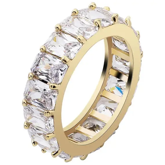 Rings The Icetruck Iced Baguette Ring in Yellow Gold
