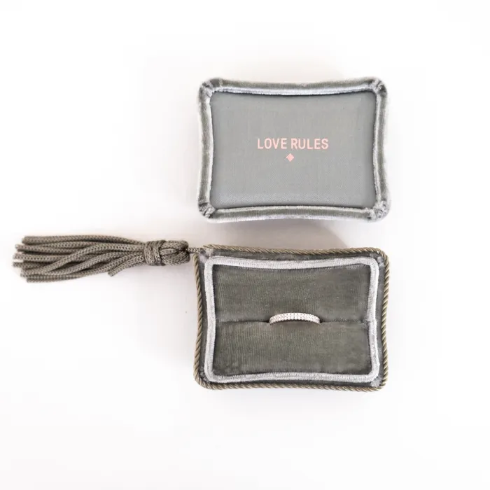 Rings Velvet Ring box Tassel Love Rules Vivien Frank Designs