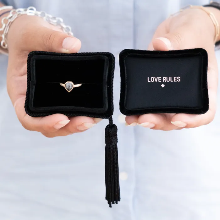 Rings Velvet Ring box Tassel Love Rules Vivien Frank Designs