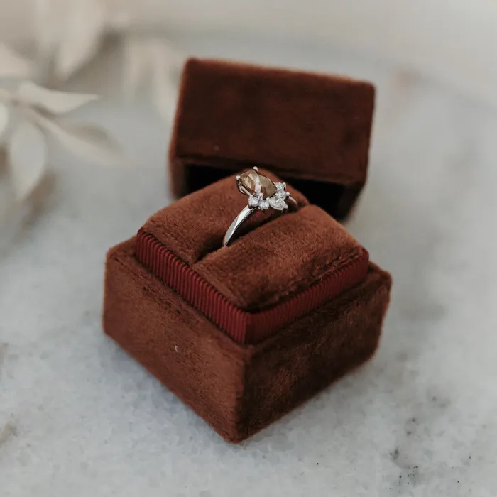 Rings VENVS The Aurora Platinum White Size 55 Stone MQ5 Fremont Ring Box Custom Engraving 0