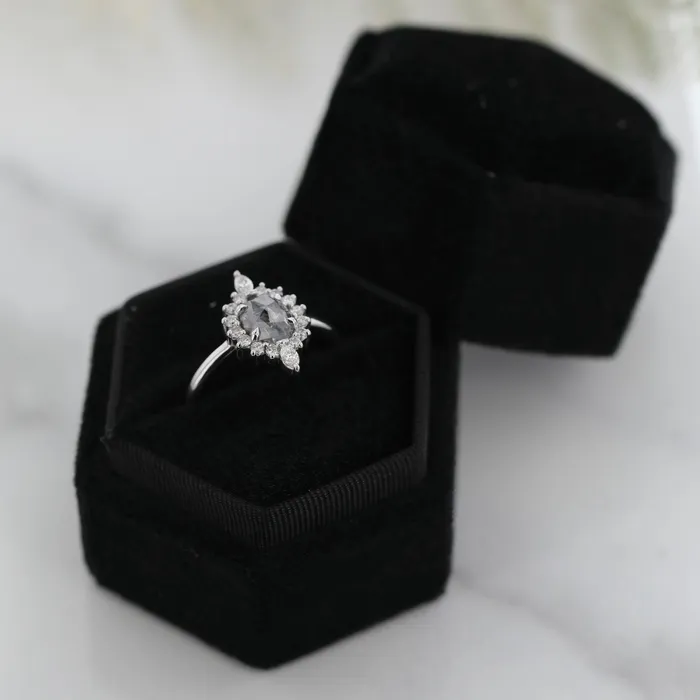 Rings VENVS The Celeste 18k Rose Size 7 Stone OV20 Black Ring Box Custom Engraving 0 Rings VENVS The Celeste 18k Rose Size 7 Stone OV20 Black Ring Box Custom Engraving 0