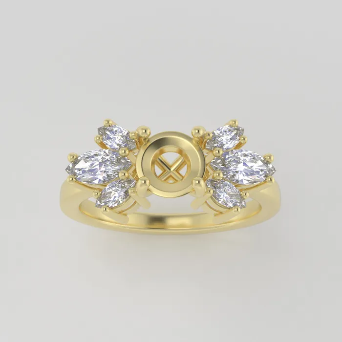 Rings VENVS The Luna 14k Yellow Size 6 Stone MQ22 Pink Ring Box Custom Engraving 0 Rings VENVS The Luna 14k Yellow Size 6 Stone MQ22 Pink Ring Box Custom Engraving 0