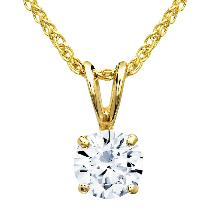 Round Solitaire Diamond Pendant 052 ct Diamond in Yellow Gold Beauvince Necklaces Round Solitaire Diamond Pendant 052 ct Diamond in Yellow Gold Beauvince Necklaces