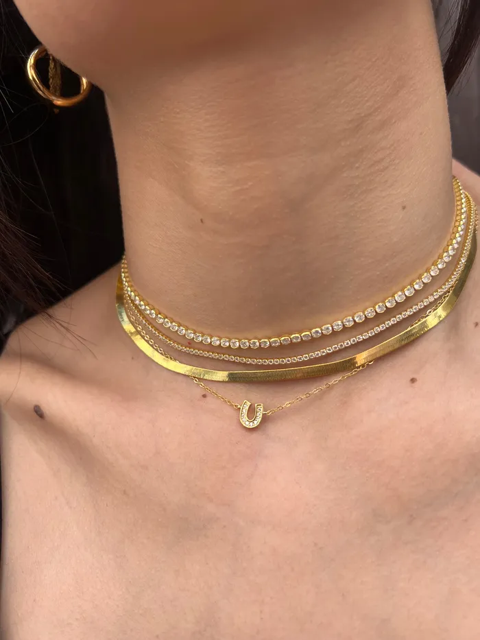 Round tennis necklace pau jewelry Necklaces