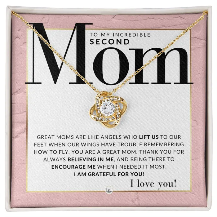 Second Mom Gift Present for Stepmom Bonus Mom Second Mom Unbiological Mom or Other Mom Great For Mothers Day Christmas Her Birthday Or As An Encouragement Gift ShineOn Fulfillment Necklaces