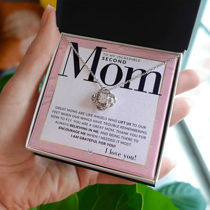 Second Mom Gift Present for Stepmom Bonus Mom Second Mom Unbiological Mom or Other Mom Great For Mothers Day Christmas Her Birthday Or As An Encouragement Gift ShineOn Fulfillment Necklaces