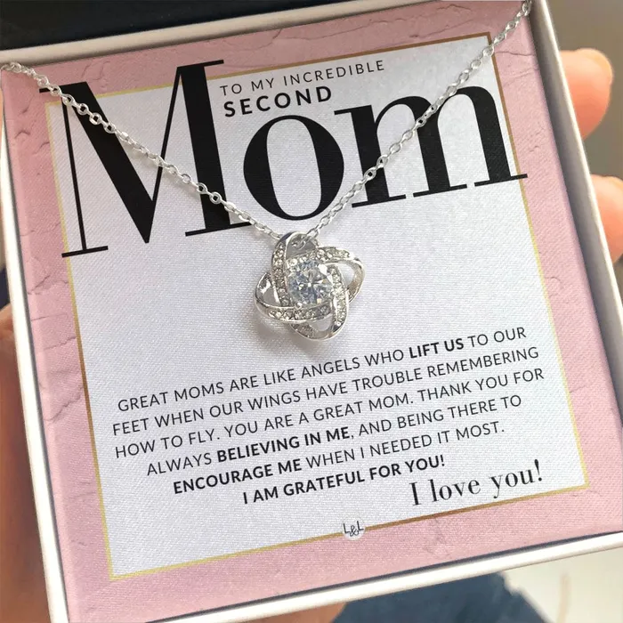 Second Mom Gift Present for Stepmom Bonus Mom Second Mom Unbiological Mom or Other Mom Great For Mothers Day Christmas Her Birthday Or As An Encouragement Gift ShineOn Fulfillment Necklaces