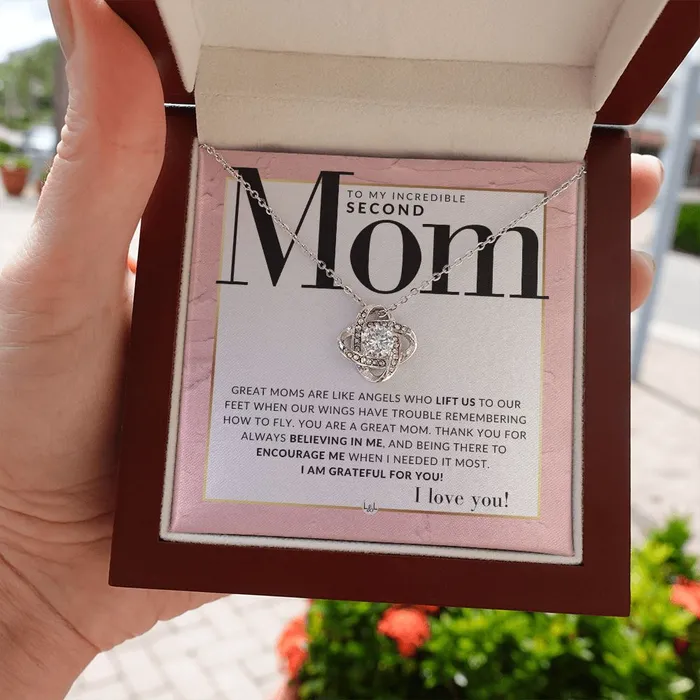 Second Mom Gift Present for Stepmom Bonus Mom Second Mom Unbiological Mom or Other Mom Great For Mothers Day Christmas Her Birthday Or As An Encouragement Gift ShineOn Fulfillment Necklaces