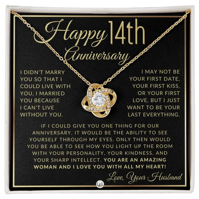 ShineOn Fulfillment 14th Anniversary Gift For Wife Beautiful Womens Pendant Necklace Heartfelt Anniversary Message Necklaces ShineOn Fulfillment 14th Anniversary Gift For Wife Beautiful Womens Pendant Necklace Heartfelt Anniversary Message Necklaces