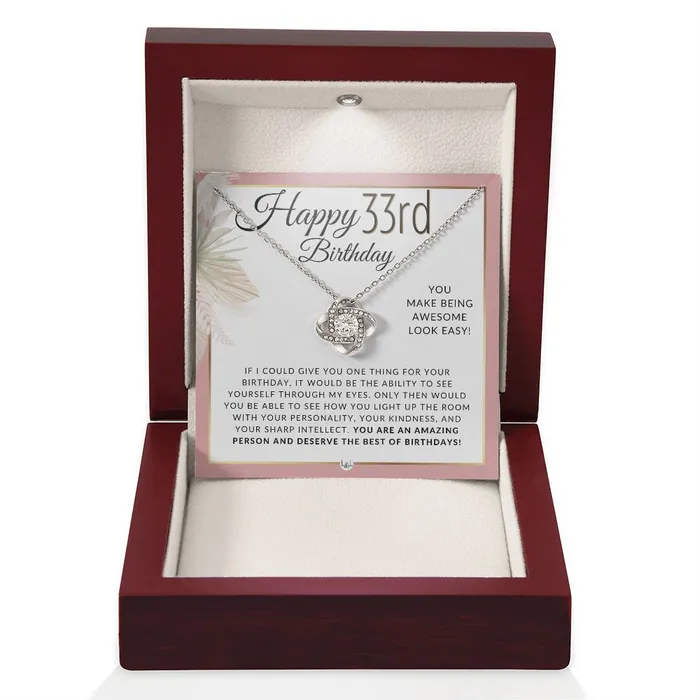 ShineOn Fulfillment 33rd Birthday Gift For Her Necklace For 33 Year Old Beautiful Womans Birthday Pendant Jewelry Necklaces