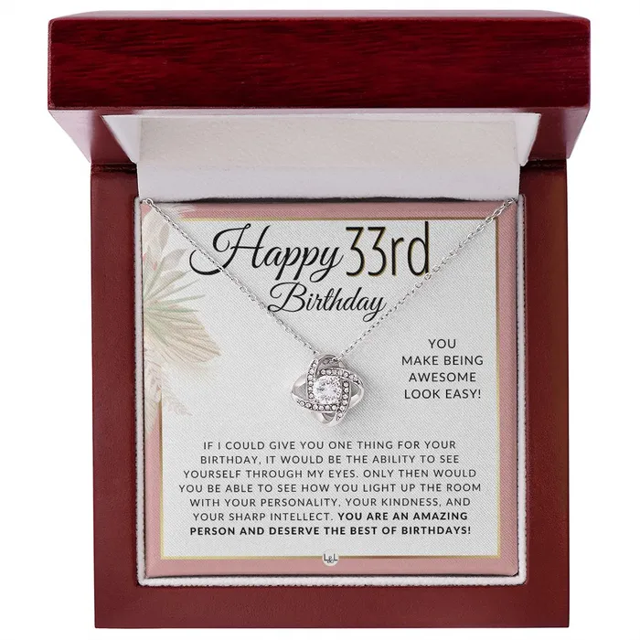 ShineOn Fulfillment 33rd Birthday Gift For Her Necklace For 33 Year Old Beautiful Womans Birthday Pendant Jewelry Necklaces