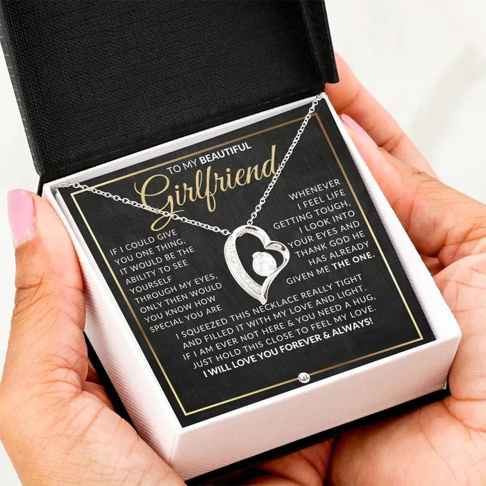 ShineOn Fulfillment Gift Idea For Girlfriend Who Has Everything Open Heart Pendant Necklace Sentimental and Romantic Christmas Valentines Day Birthday or Anniversary Present Necklaces