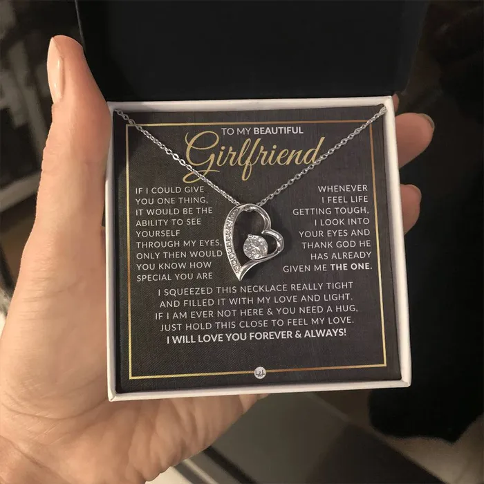 ShineOn Fulfillment Gift Idea For Girlfriend Who Has Everything Open Heart Pendant Necklace Sentimental and Romantic Christmas Valentines Day Birthday or Anniversary Present Necklaces