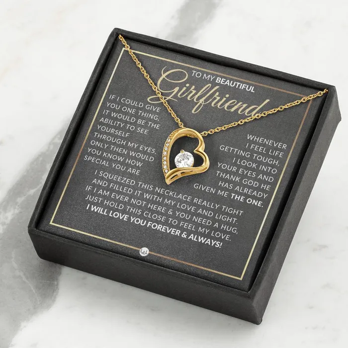 ShineOn Fulfillment Gift Idea For Girlfriend Who Has Everything Open Heart Pendant Necklace Sentimental and Romantic Christmas Valentines Day Birthday or Anniversary Present Necklaces