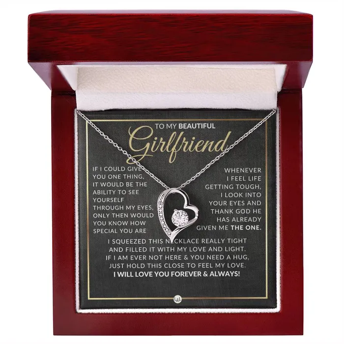 ShineOn Fulfillment Gift Idea For Girlfriend Who Has Everything Open Heart Pendant Necklace Sentimental and Romantic Christmas Valentines Day Birthday or Anniversary Present Necklaces