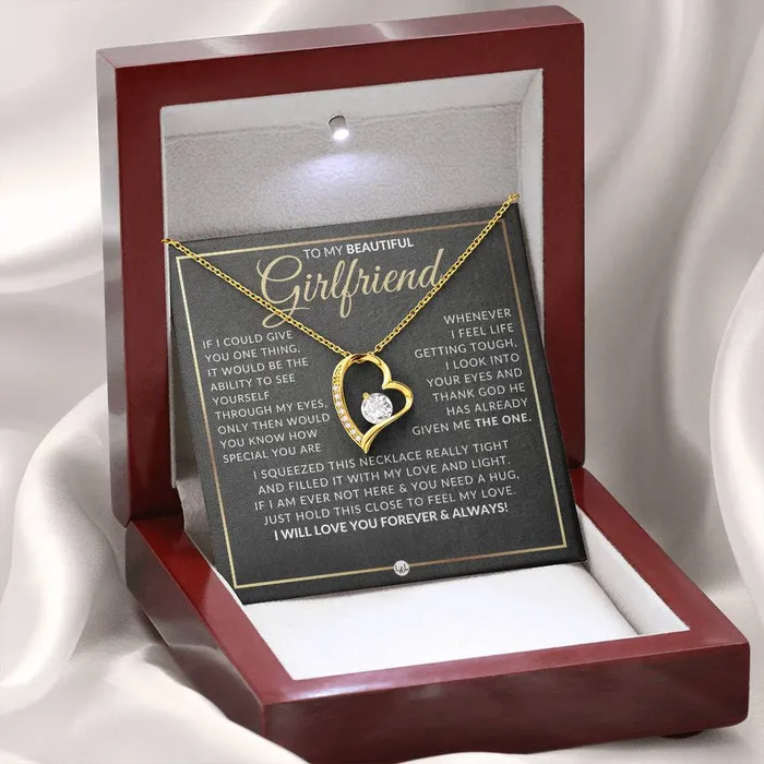ShineOn Fulfillment Gift Idea For Girlfriend Who Has Everything Open Heart Pendant Necklace Sentimental and Romantic Christmas Valentines Day Birthday or Anniversary Present Necklaces