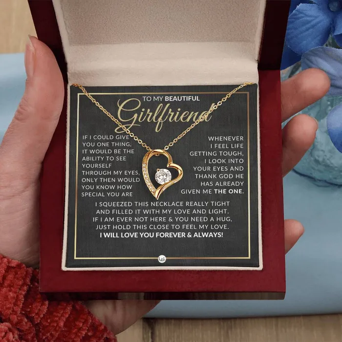 ShineOn Fulfillment Gift Idea For Girlfriend Who Has Everything Open Heart Pendant Necklace Sentimental and Romantic Christmas Valentines Day Birthday or Anniversary Present Necklaces